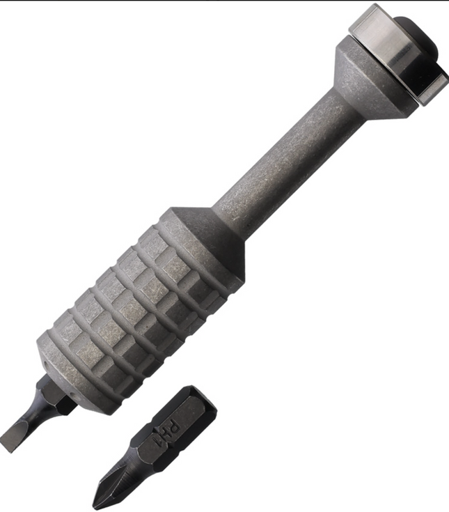 Ketuo Titanium Screwdriver KETM083 with knurled handle and interchangeable bits