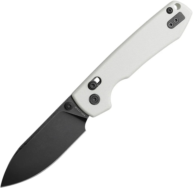 Vosteed Raccoon 2.0 Top Liner Lock - 3.25" Black Blade, White G10 Handle