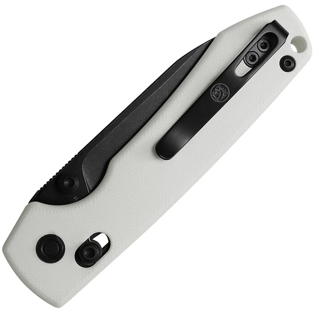 Vosteed Raccoon 2.0 Top Liner Lock - 3.25" Black Blade, White G10 Handle