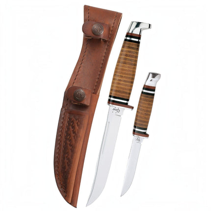 Case® | Leather Hunter TwoKnife Hunting Set w/ Leather Sheath by Case