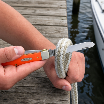 Case® Orange Synthetic Trapper Pocket Knife – Tru-Sharp Steel, Clip & Spey Blades – CA80500