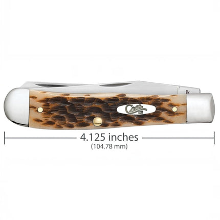 Case® Peach Seed Jig Amber Bone Trapper Pocket Knife