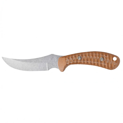 Case Natural Canvas Laminate Ridgeback Hunter knife showing the reverse side with the Case XX blade stamp on a white background