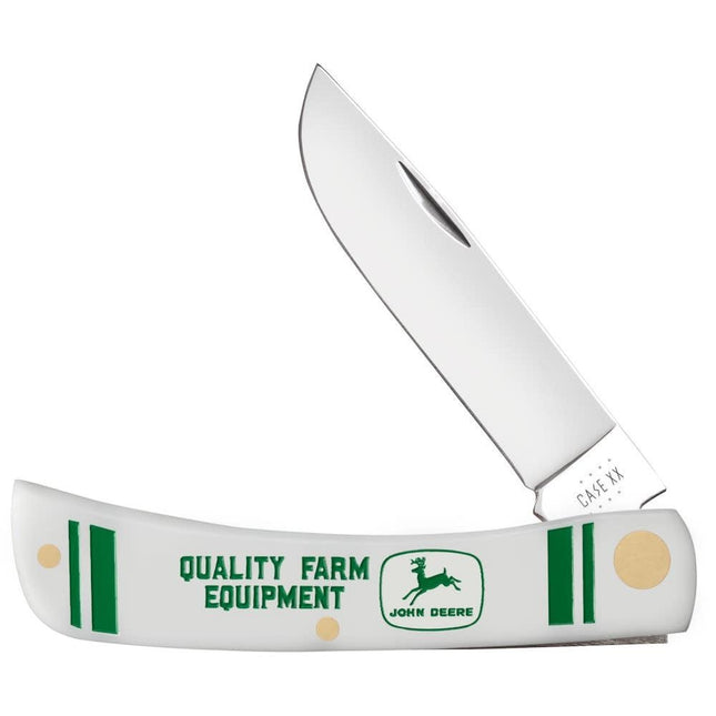 Case® | John Deere Embellished Smooth White Synthetic Sod Buster® Jr by caseknives