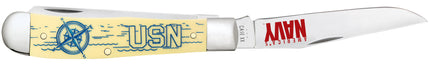 Case CA81091 - U.S. Navy® Embellished Smooth Yellow Synthetic Trapper