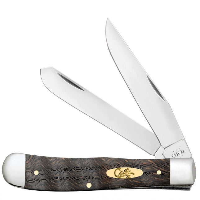 Case® | Smooth Black Curly Oak Wood Trapper Knife by caseknives