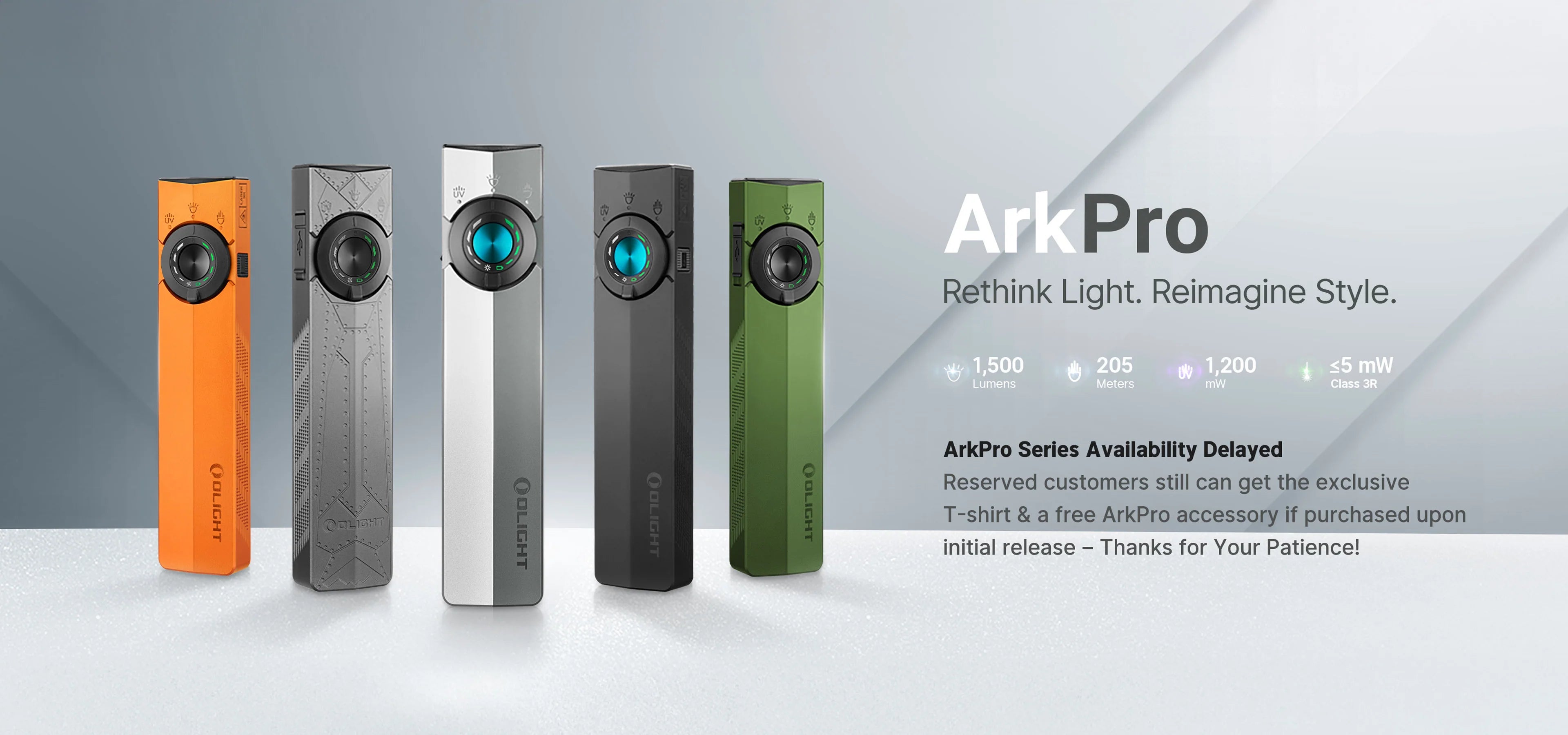 OLIGHT ArkPro 3R USB-C Pocket Flashlight, Orange