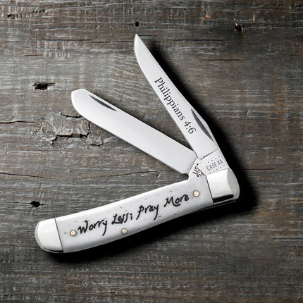 Case® Philippians 4:6 Natural Bone Mini Trapper
