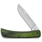 Case Crossroads XR Sod Buster Jr knife with Green Hornet DymaLux wood handle and stonewashed S35VN blade