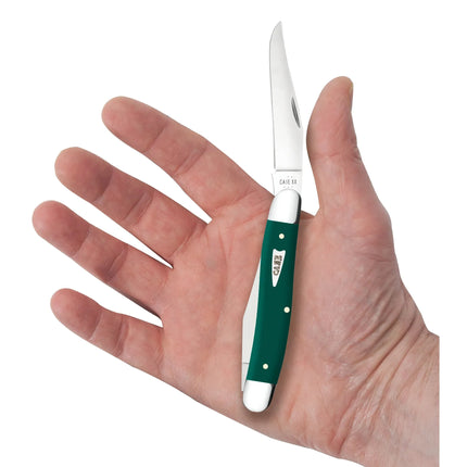 Case XX Spruce Green Smooth Synthetic Muskrat Folding Knife CA64533 - Dual Blade 2.88-Inch Clip Point Blades USA by Case®