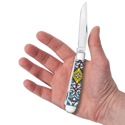 Case® Stained Glass Cross Natural Bone Color Wash Trapper