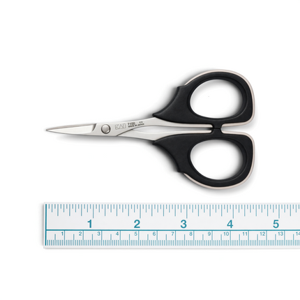 Razor Sharp AZ KAI 7100 4-inch professional scissors with high carbon stainless steel blades and black elastomer handles