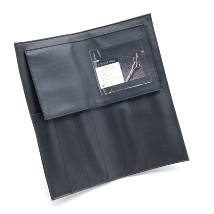 Black 4-shear grooming case, open with shears