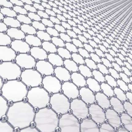 Razor Sharp AZ Gunny Glide graphene lubricant molecular structure illustration showing a hexagonal lattice pattern