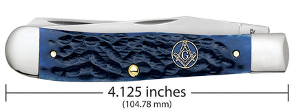 Case XX Knives Trapper Folding Knife 4.13in Plain Blue Jigged Bone Masonic CA1058 by Case®