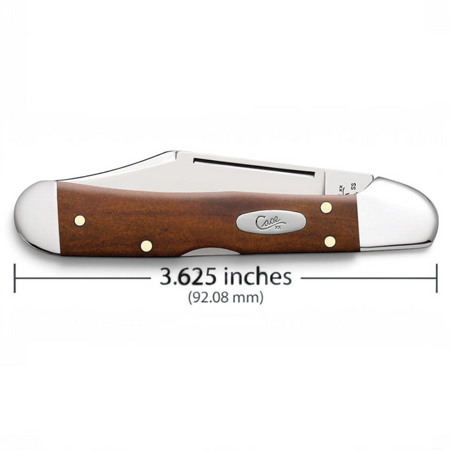 Razor Sharp AZ Case Mini CopperLock pocket knife with smooth chestnut bone handle and polished stainless steel blade