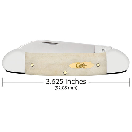 Case® Smooth Natural Bone Canoe Pocket Knife with Brass Shield