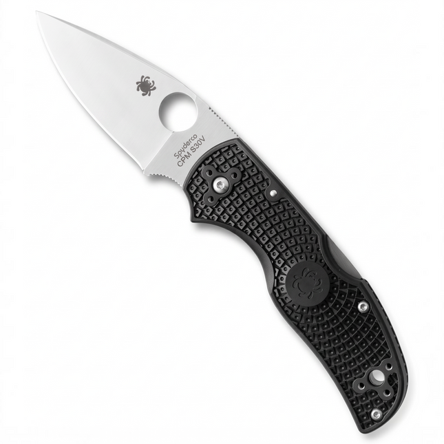 Razor Sharp AZ Spyderco Native 5 folding knife with a black FRN handle and CPM S30V stainless steel spear point blade.