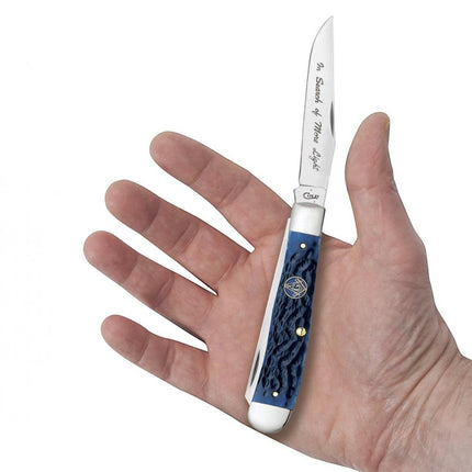 Case XX Knives Trapper Folding Knife 4.13in Plain Blue Jigged Bone Masonic CA1058 by Case®