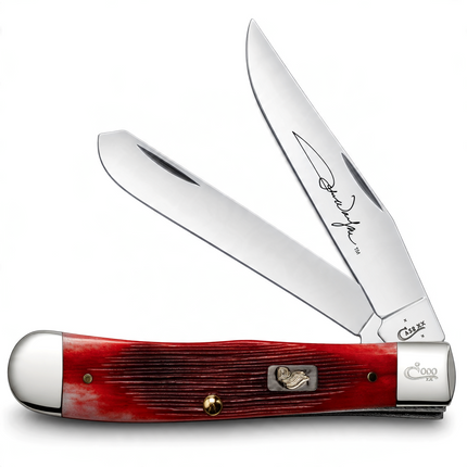 Case® | John Wayne Gift Set Barnboard Jig Dark Red Bone Trapper Knife