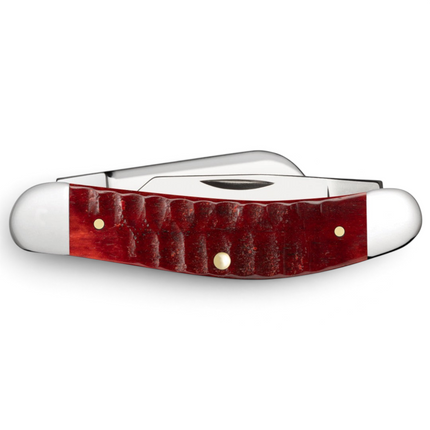 Razor Sharp AZ Case Gator Jigged Old Red Bone Sowbelly pocket knife with mirror-polished stainless steel blades