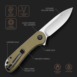 CIVIVI Elementum Micarta Pocket Knife
