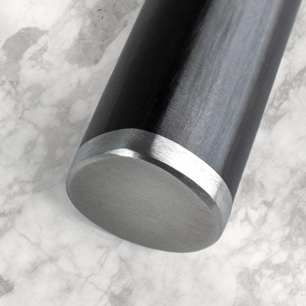 Razor Sharp AZ Shun Classic 4-inch paring knife featuring a dark ebony Pakkawood handle with a stainless steel end cap.