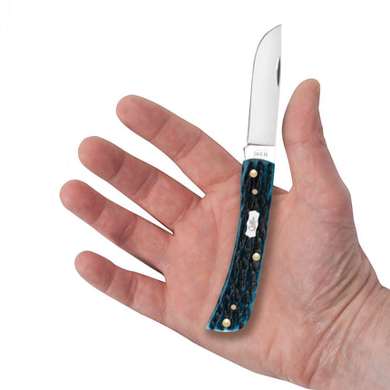 Case® | Pocket Worn® Peach Seed Jig Mediterranean Blue Bone Sod Buster® Jr Knife by Case