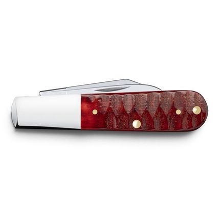 Razor Sharp AZ Case Gator Jigged Old Red Bone Barlow pocket knife with polished stainless steel bolster and blades