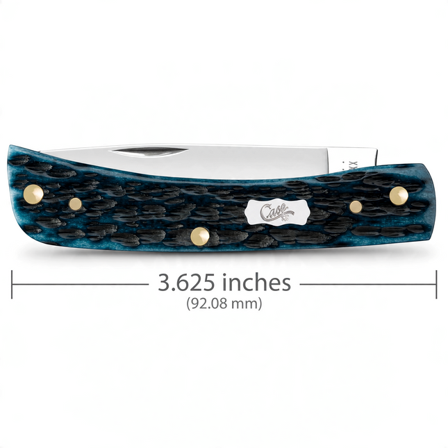 Case Pocket Worn Peach Seed Jig Mediterranean Blue Bone Sod Buster Jr Knife