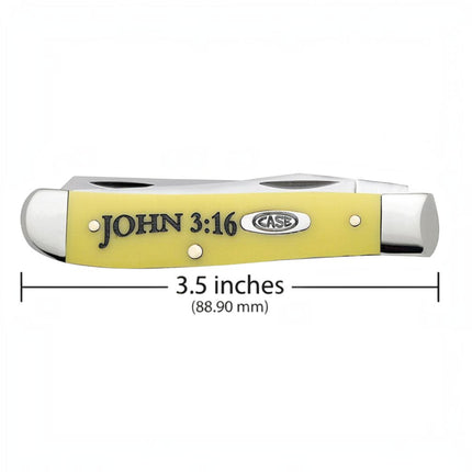Case® | Religious Sayings Yellow Synthetic Mini Trapper Knife
