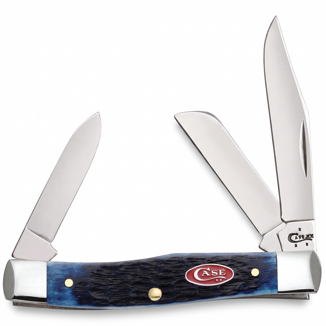 Case® Rogers Jig Navy Blue Bone Medium Stockman Pocket Knife