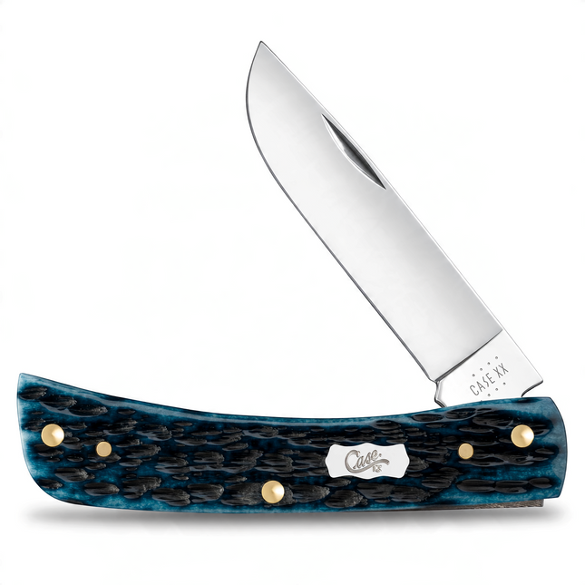 Case Pocket Worn Peach Seed Jig Mediterranean Blue Bone Sod Buster Jr Knife