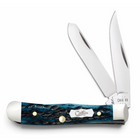 Case CA51862 - Peach Seed Jig Pocket Worn® Mediterranean Blue Bone Tiny Trapper