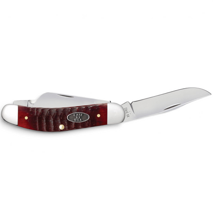 Razor Sharp AZ Case Gator Jigged Old Red Bone Sowbelly pocket knife with mirror-polished stainless steel blades