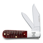 Razor Sharp AZ Case Gator Jigged Old Red Bone Barlow pocket knife with mirror-polished stainless steel blades.