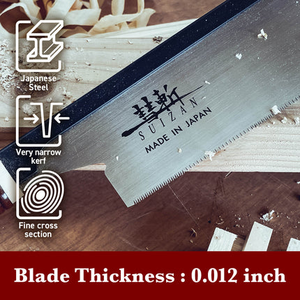 SUIZAN Japanese Hand Saw 6 Inch (150mm) Dozuki Dovetail Pull Saw for Woodworking by SUIZAN JAPAN
