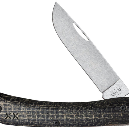Case® | Crossroads™ Black Burlap Laminate XR Sod Buster® Jr with Dayglow G-10 by Case