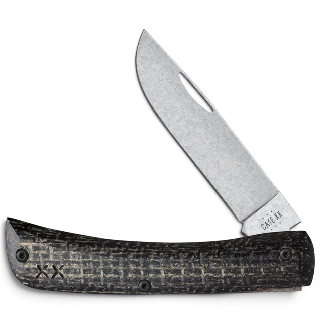 Case® | Crossroads™ Black Burlap Laminate XR Sod Buster® Jr with Dayglow G-10 by Case