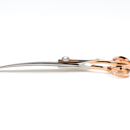 Dynasty Dahlia rose gold curve shear, side