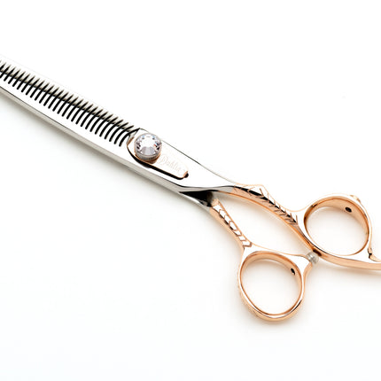 Dynasty Dahlia rose gold D-35 double-tooth thinner, closed stylist shear