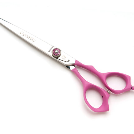 Dynasty Pink Satin B comfort grip non-slip handle long cutting scissor
