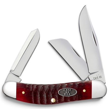 Razor Sharp AZ Case Gator Jigged Old Red Bone Sowbelly pocket knife with three mirror-polished stainless steel blades