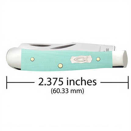 Case® Smooth Seafoam Green (Tiffany Blue) G-10 Tiny Trapper Pocket Knife
