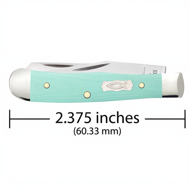 Case® Smooth Seafoam Green (Tiffany Blue) G-10 Tiny Trapper Pocket Knife