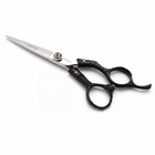 Razor Sharp AZ Mirage Samurai 5.5-inch hair cutting shears with black armored handles and V-10 cobalt steel blades.
