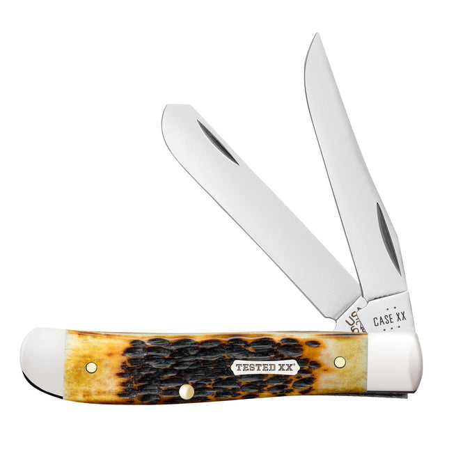 Case CA164 - Rogers Jigged Burnt Amber Bone CS Mini Trapper