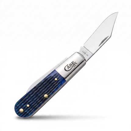Case XX Barlow Folding Knife – Rogers Jig Navy Blue Bone Handles, Stainless Steel