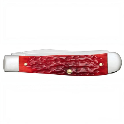 Case® | Peach Seed Jig Dark Red Bone CS Trapper Knife by Razor Sharp AZ