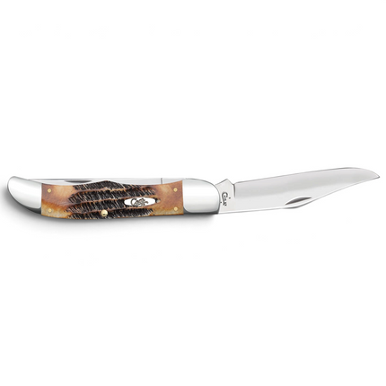 Razor Sharp AZ Case 6.5 BoneStag folding hunter knife with a jigged bone handle and mirror-polished stainless steel blade